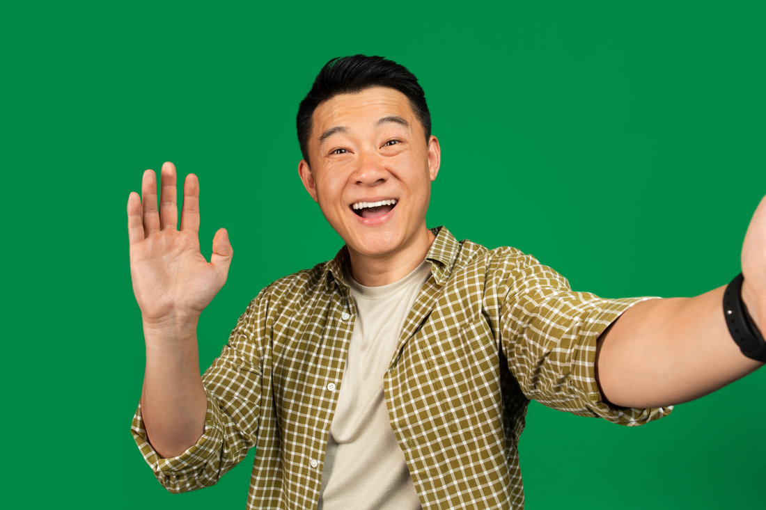 Green screen selfie